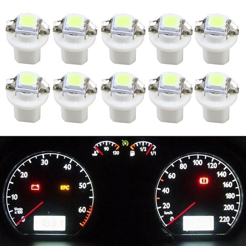 10pcs white led lamp - b8.5d, t5
