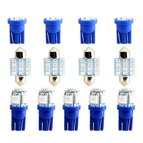 13x blue led interior lights - led,